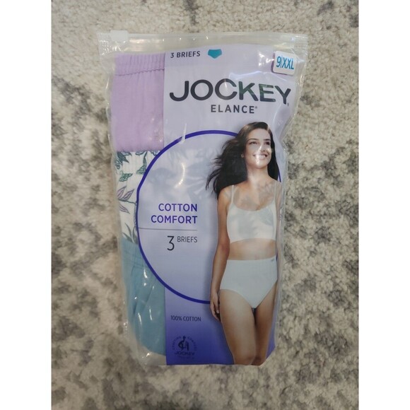 Jockey Other - Jockey Elance Cotton Comfort 100% Cotton 1487 BRIEFS 3 Pack Size 9 XXL  NWT